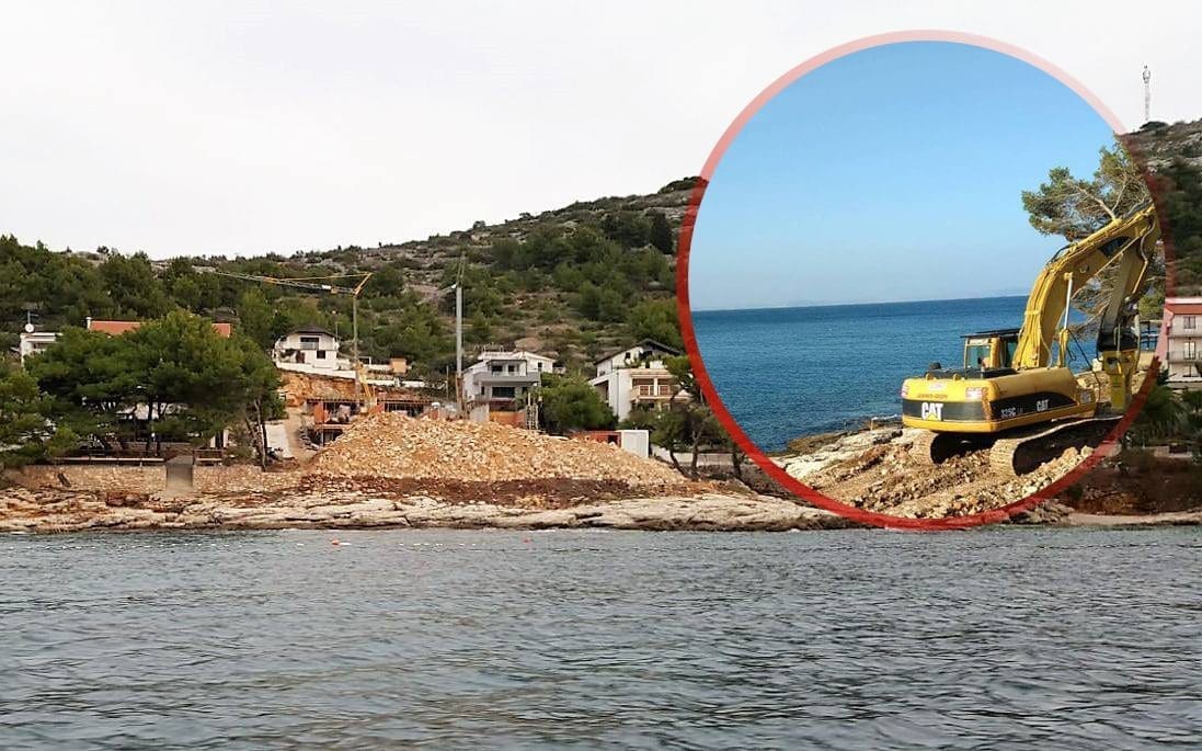 BAGERI NA PAR METARA OD MORA Stanovnici Murtera ustali protiv devastacije obale