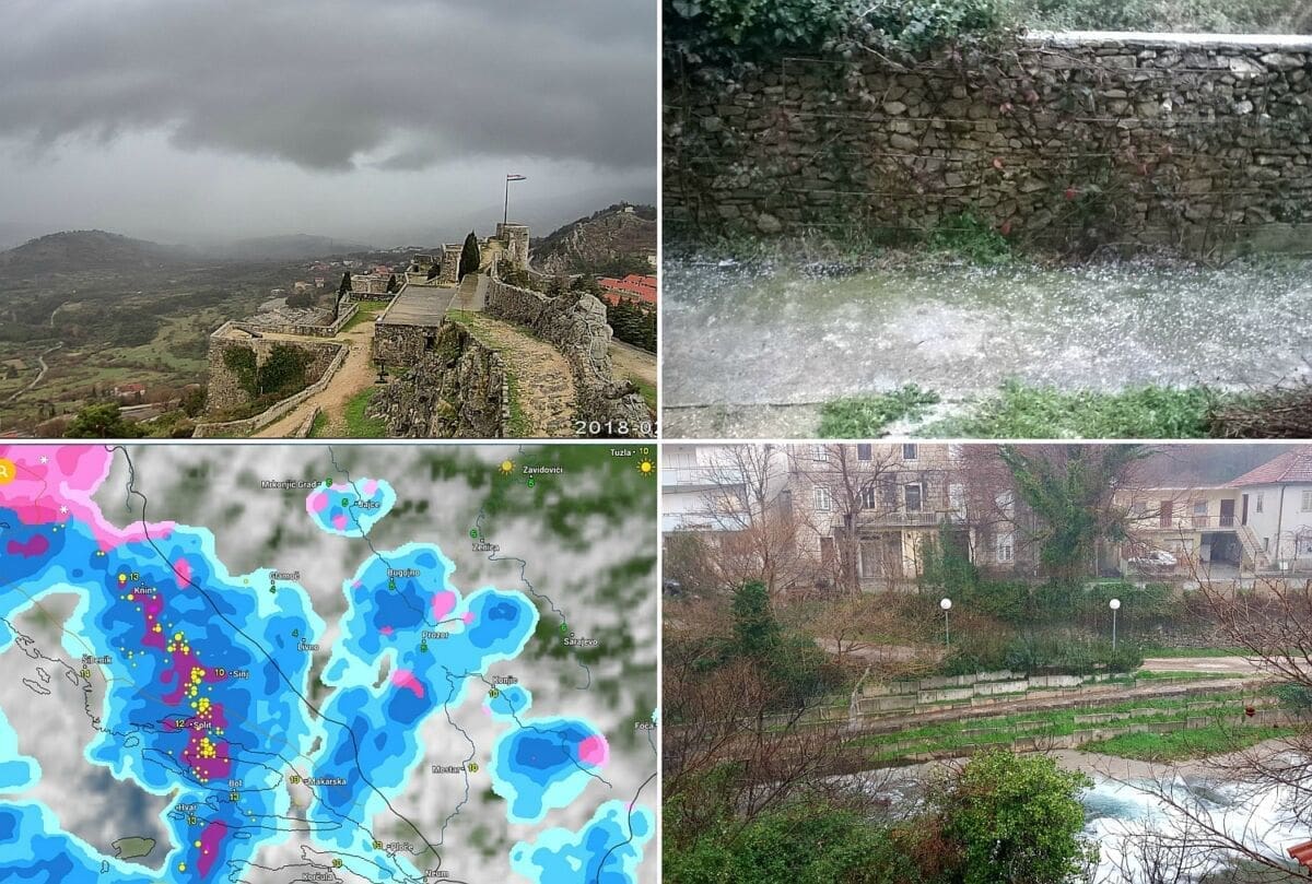 Nevrijeme od Hvara do Splita: Mjestimice pada tuča, obilna kiša zamutila rijeku Žrnovnicu