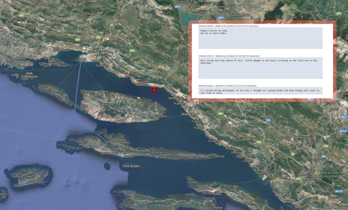 JAK POTRES U DALMACIJI "Vrlo jak i dug potres, napukao je pod u kupaonici"