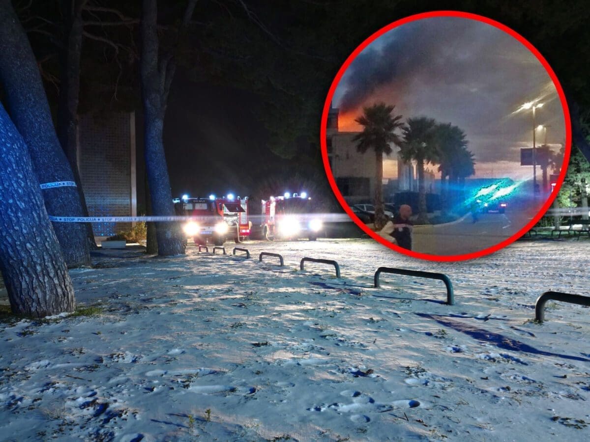 VELIKI POŽAR U SPLITU Izgorio cijeli treći kat zgrade Dalmacijavina, dio požara zahvatio Katalinića brig