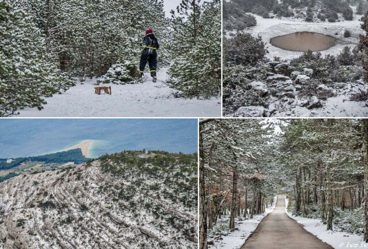 Proljetni snijeg iznenadio Bračane: Pogledajte snježni pogled na Bol s Vidove Gore