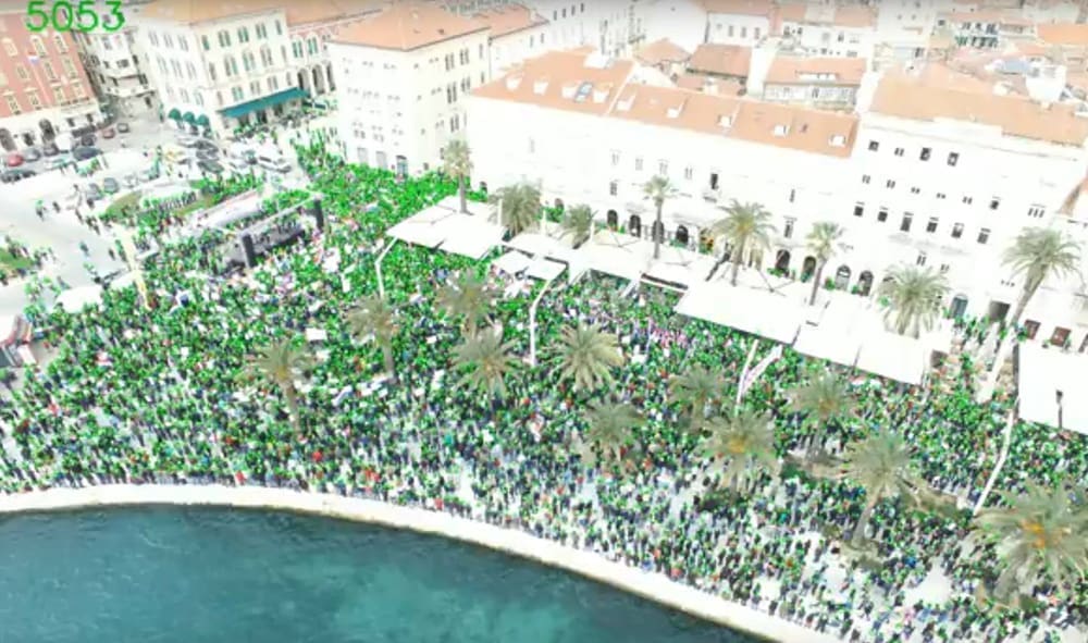 Dekan FER-a računalnom metodom 'prebrojio' prosvjednike na Rivi: Pogledajte do koje je brojke došao