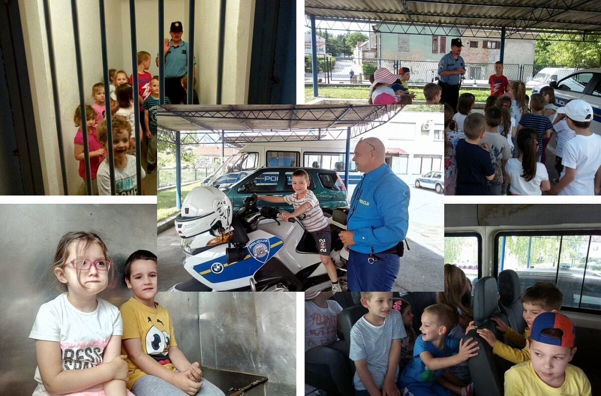 Mališani iz vrtića u posjetu sinjskoj policiji: Učili ih ponašanju u prometu i pokazali policijsku postaju