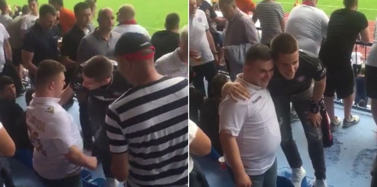 ZAJEDNO NA TRIBINI Mario Pašalić oduševio malog torcidaša Luku Bučevića