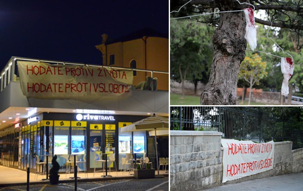 KRVAVI ZVONČAC Noćna akcija skupine građana protiv Hoda za život