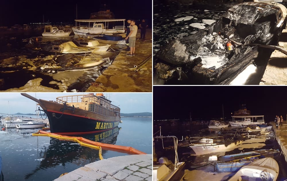 VELIKI POŽAR U MJESNOJ LUCI Izgorjelo šest brodica, tri potonule, a nekoliko ih je oštećeno