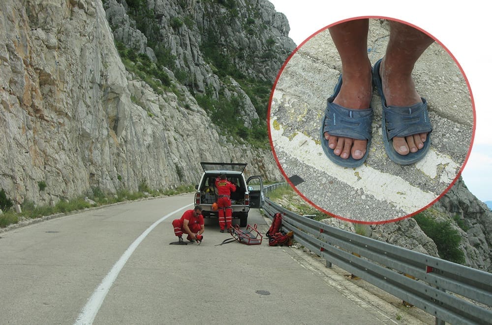 VIŠE SREĆE, NEGO PAMETI U šlapama krenuo razgledavati Biokovo, pa zaglavio na strmom siparu