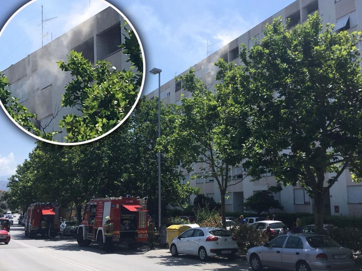 POŽAR STANA U HERCEGOVAČKOJ "Gori stan na petom katu, požar gasi 13 vatrogasaca"