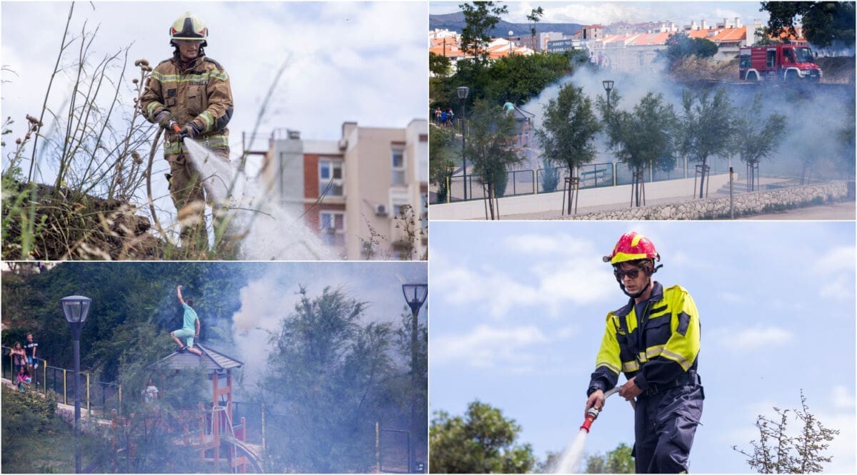 Planulo u parku na Mertojaku, izgorila trava i nisko raslinje pored škole