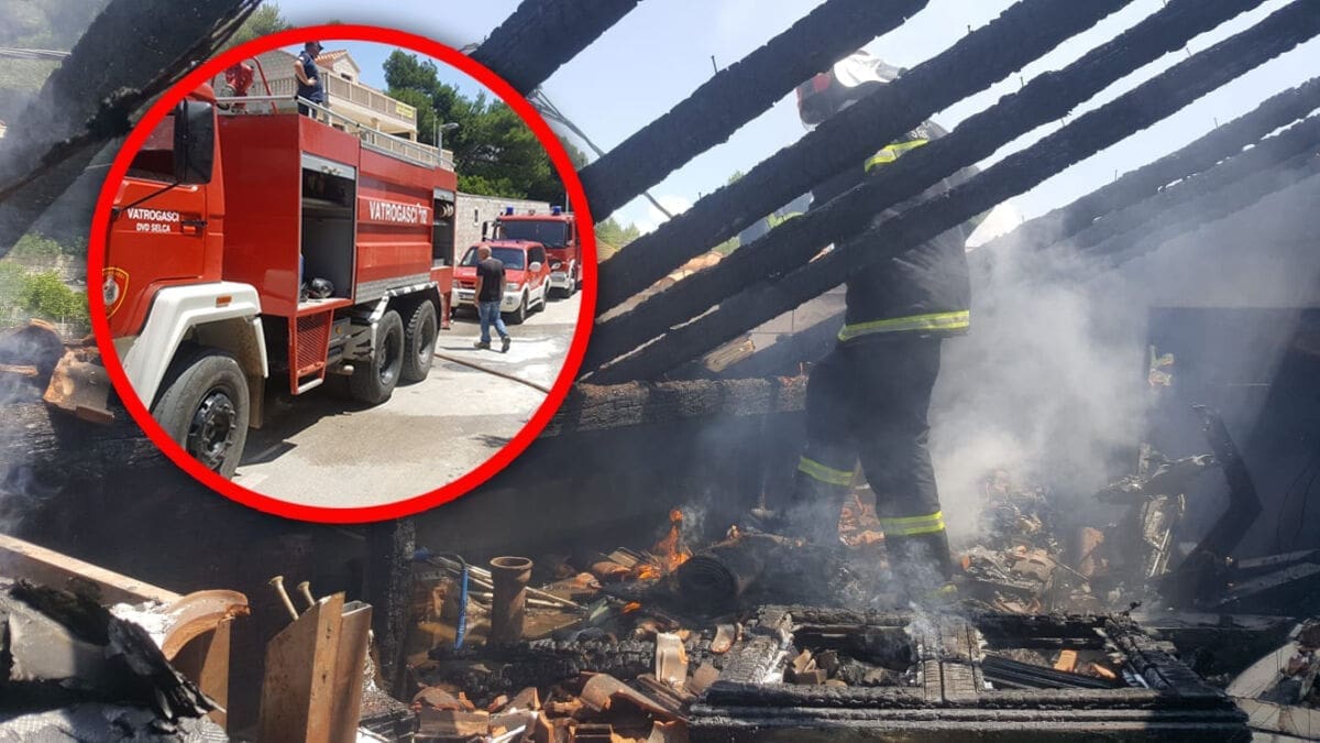 DIO OTOKA BEZ STRUJE Izgorjela obiteljska kuća na Braču: "Šteta je vjerojatno milijunska"