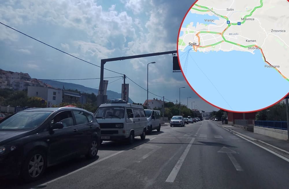 VOZAČI, OPREZ Velike kolone na ulazu u Split, prometna nesreća na autocesti kod čvora Bisko