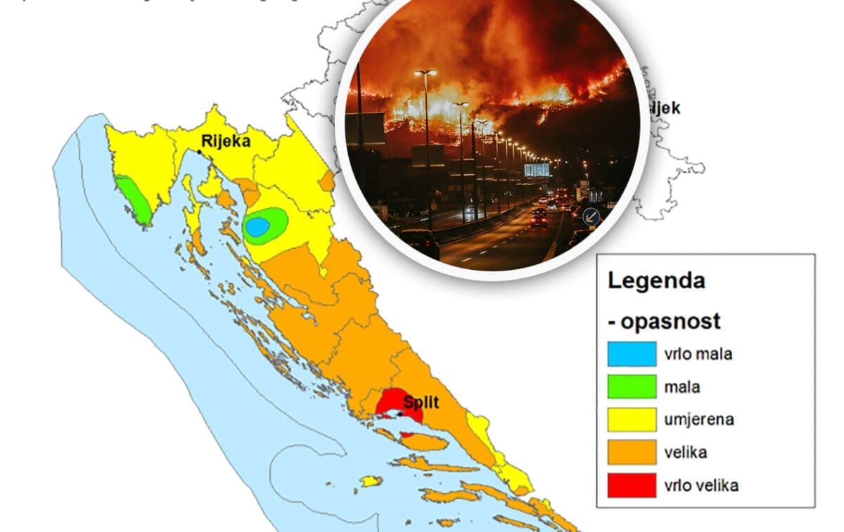 DZUS: Vrlo velika opasnost požara na splitskom području
