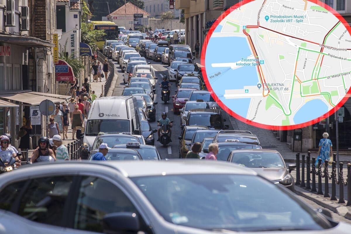 PROMETNI ČEP U CENTRU SPLITA Gužve iz Zvonimirove sve do "Autohrvatske", Zagrebačka blokirana