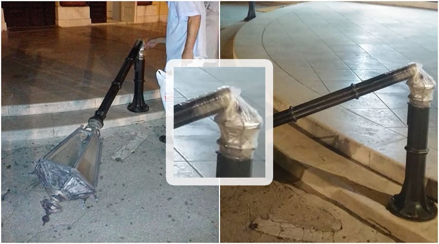 SRAMOTAN ČIN Vandali razbili rasvjetni stup ispred splitskog HNK