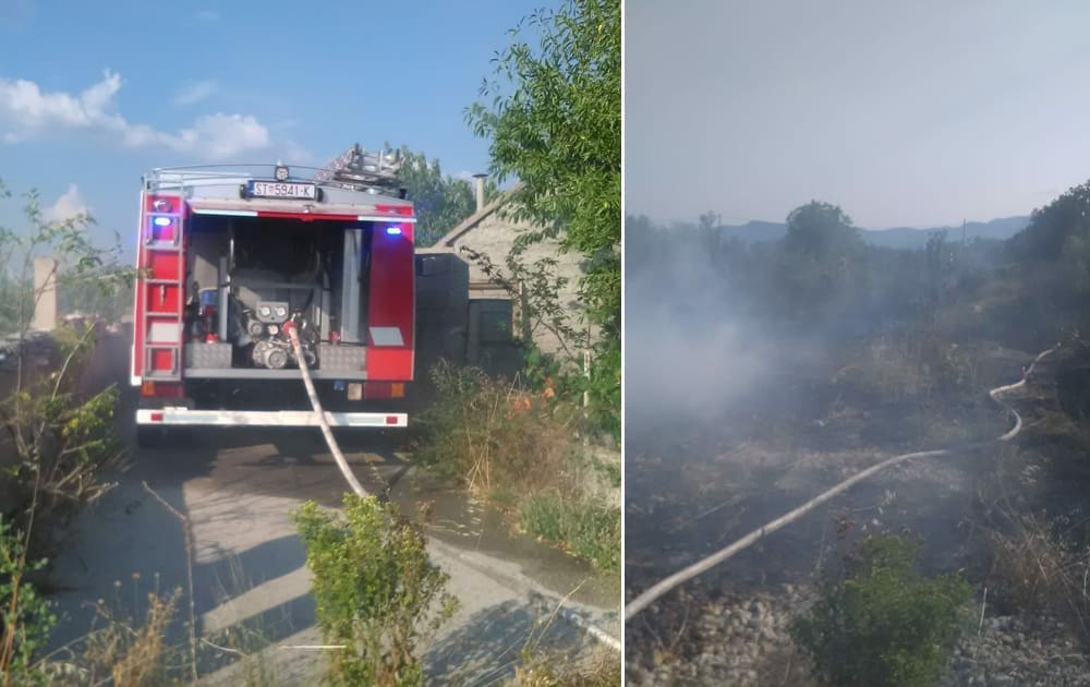 Na Kreševom brdu planuo požar u blizini naselja, brzom reakcijom vatrogasaca spriječena veća šteta
