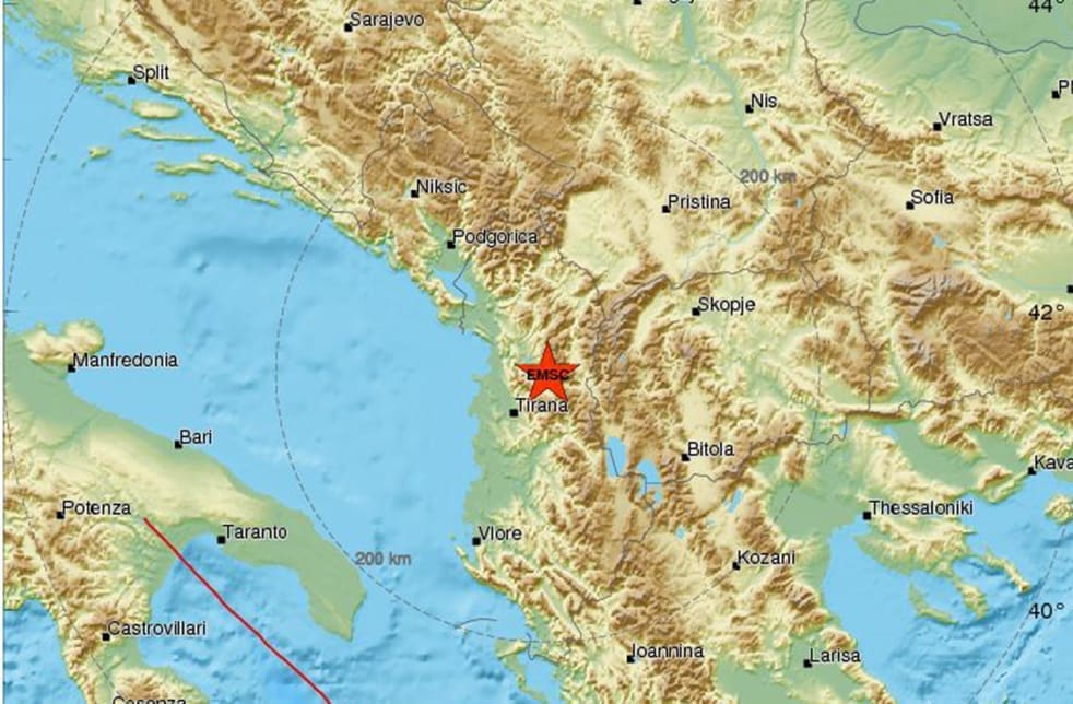Potres jačine 5.1 po Richteru zatresao Albaniju, osjetio se i u Dalmaciji