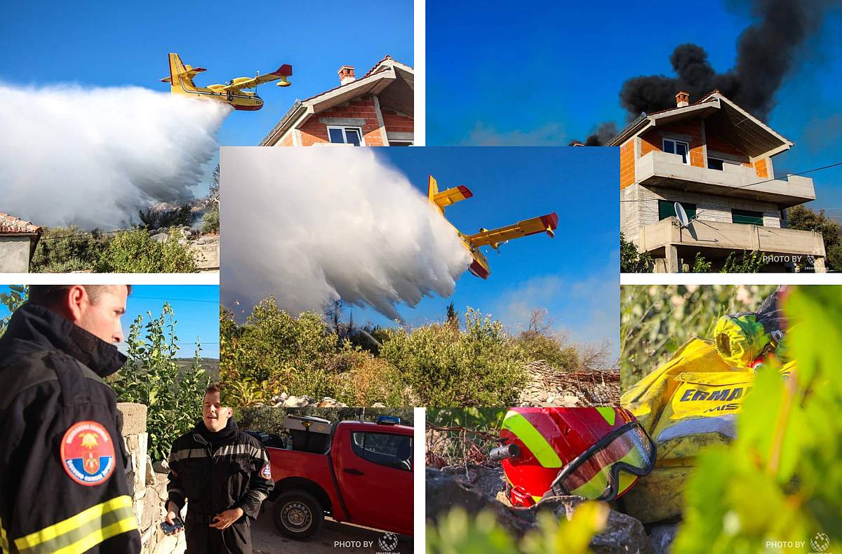 Novi požar kod Rogoznice: U pomoć priskočili kanaderi, vatra zaprijetila zaseoku Podglavice