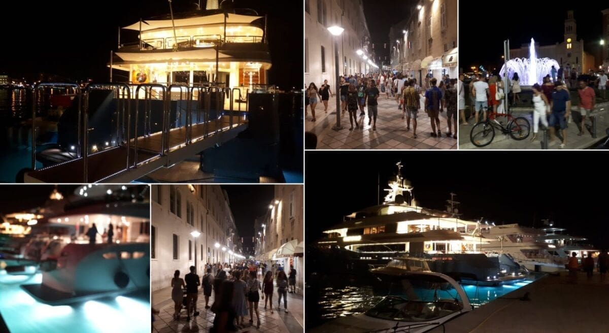 TA DIVNA SPLITSKA NOĆ Luksuzne jahte na Zapadnoj obali i mnoštvo ljudi na splitskoj Rivi