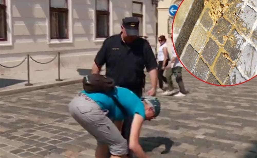 Novinarka bacila kantu govana pred zgradu Vlade, odmah je odvela policija