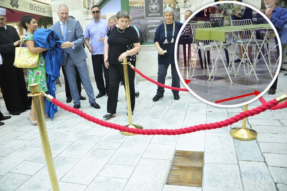 NEVIĐENA SRAMOTA Legalno širenje ugostitelja na Pjaci: Posjetitelji nogama gaze spomen ploču ubijenim Židovima