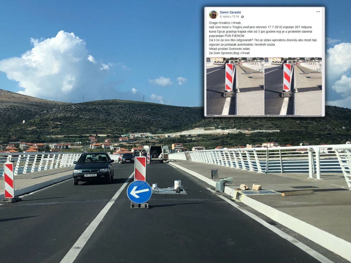Trogirski gradski vijećnik objavio fotografije i pita se je li novi Čiovski most siguran za promet, evo što kažu u Hrvatskim cestama