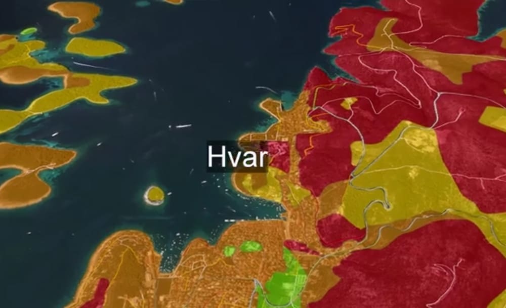 RIZIK OD POŽARA NA HRVATSKIM OTOCIMA U animaciji pogledajte koja su područja najugroženija