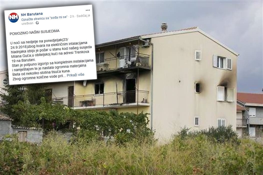 Na Sirobuji izgorio stan obitelji Guć: "Šteta je ogromna, nadamo se pomoći dobrih ljudi"