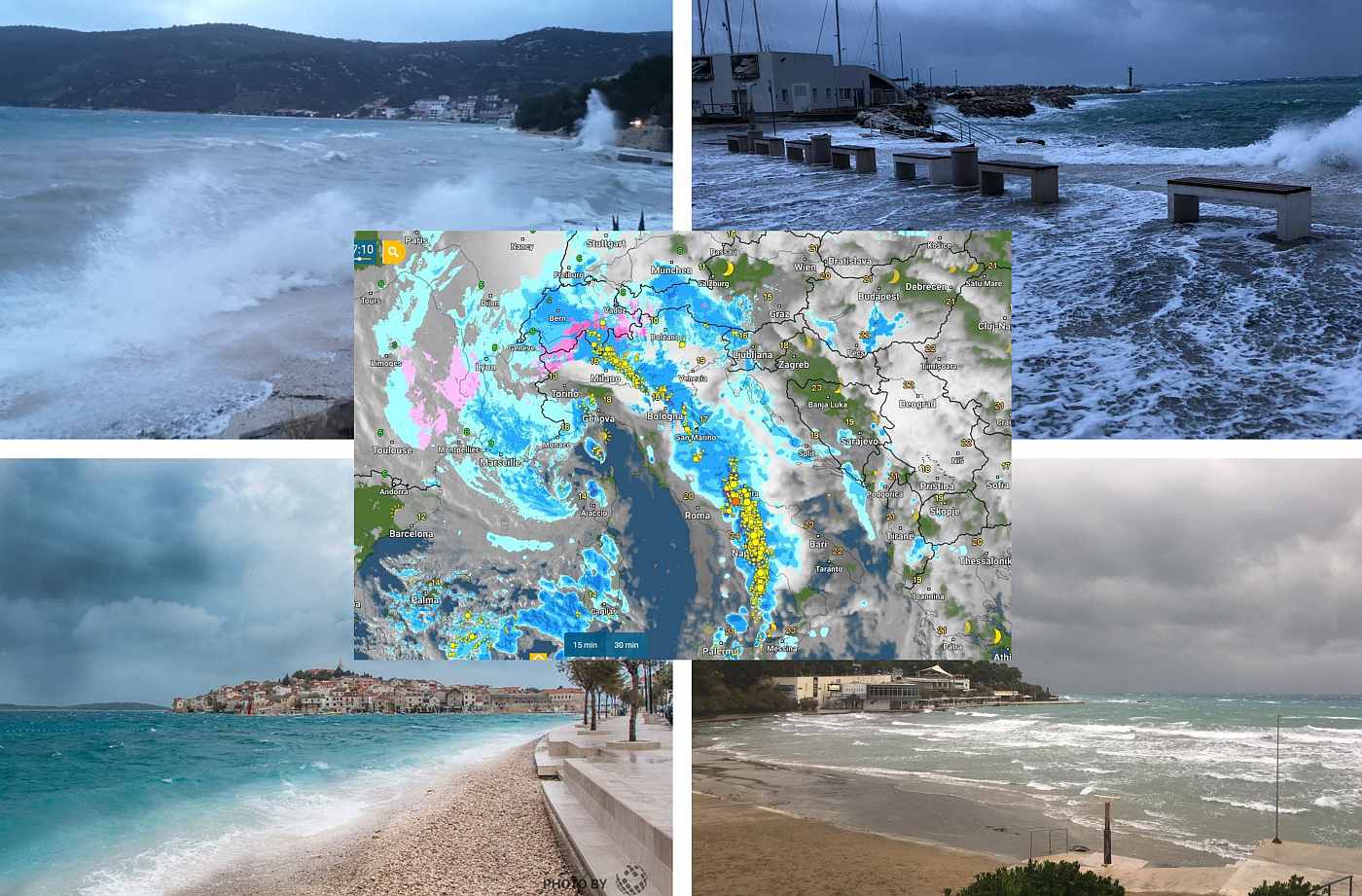 OLUJA POGODILA DALMACIJU (UŽIVO) Potopljena okolica Imotskog i Vrgorca, župan Boban stavio Stožer civilne zaštite u pripravnost, na istoku Splita udari vjetra 156 km/h!