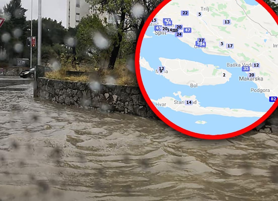 POVODANJ U SPLITU Obilna kiša potopila prometnice, poplivali Dioklecijanovi podrumi