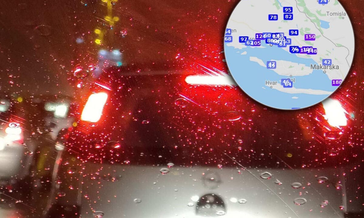 CENTAR CIKLONE U JADRANU Kiša potopila okolicu Vodica, na ulicama Splita ponovno bujice