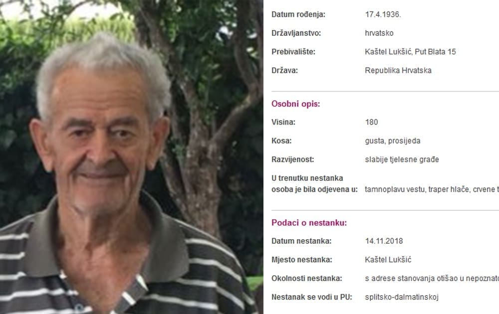 JESTE LI GA VIDJELI? Nastavlja se potraga za 82-godišnjim Marijanom Ljubićem
