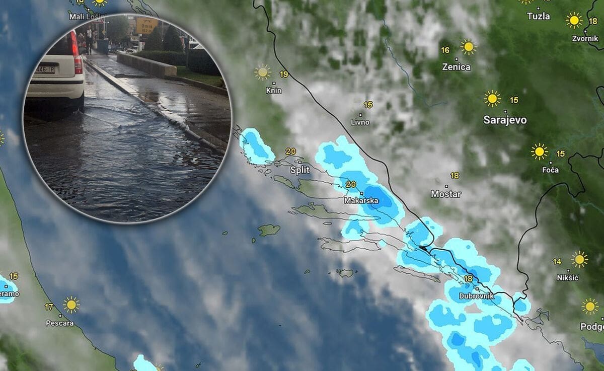 BUJICE U MAKARSKOJ U sat vremena palo više od 20 litara kiše po kvadratnom metru