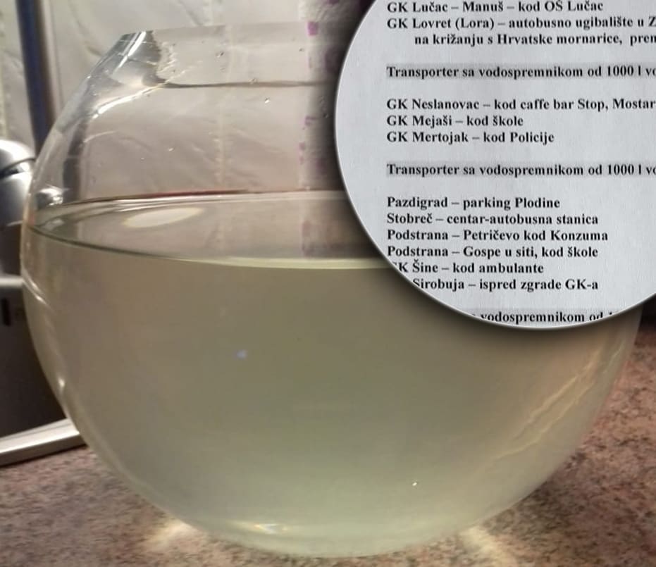 Pogledajte kako je jutros izgledala voda sa špine u Splitu: VIK osigurao cisterne diljem grada