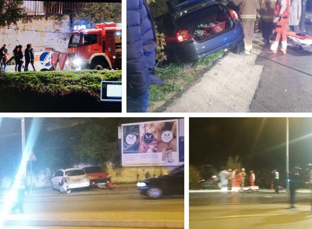 TEŠKA PROMETNA NESREĆA U SPLITU Udario o dva parkirana automobila pa sletio s kolnika, vatrogasci izvlačili unesrećenog