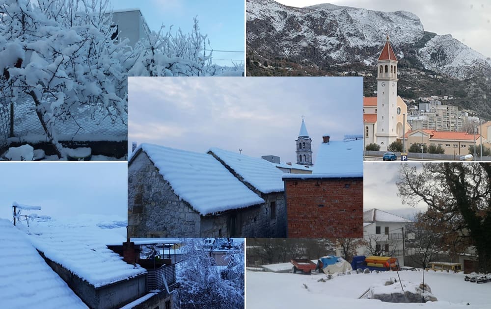 SNJEŽNI IZVJEŠTAJ Dijelovi Zagore zatrpani blizu pola metra snijega, zabijelili se čak Brač i Šolta