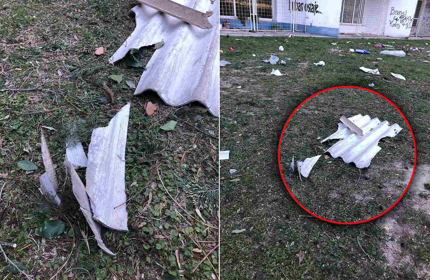 OPASNOST ZA GRAĐANE: Park Emanuela Vidovića pun krhotina azbestnih ploča