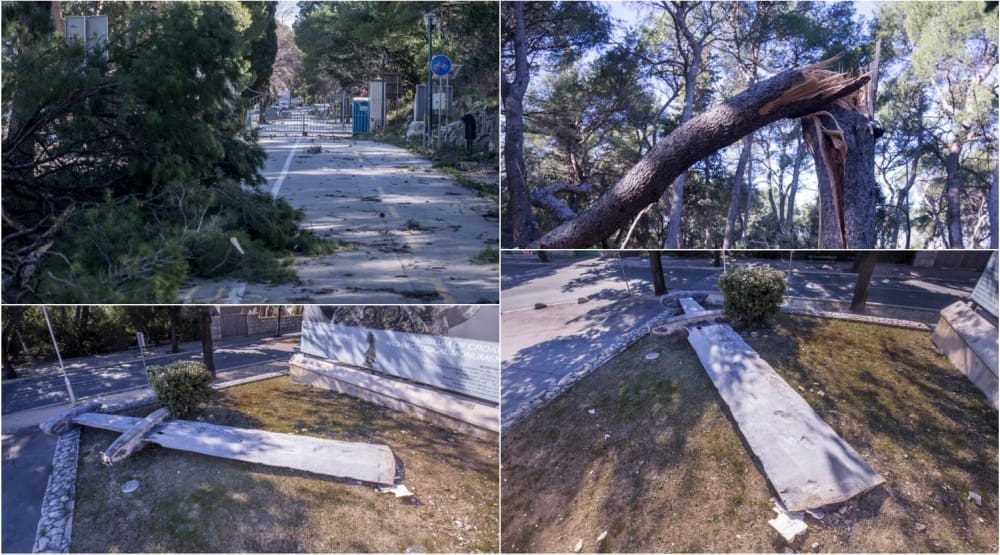 Padaju borovi na Marjanu - šetnica zatvorena za posjetitelje, pao i mač ispred MHAS-a