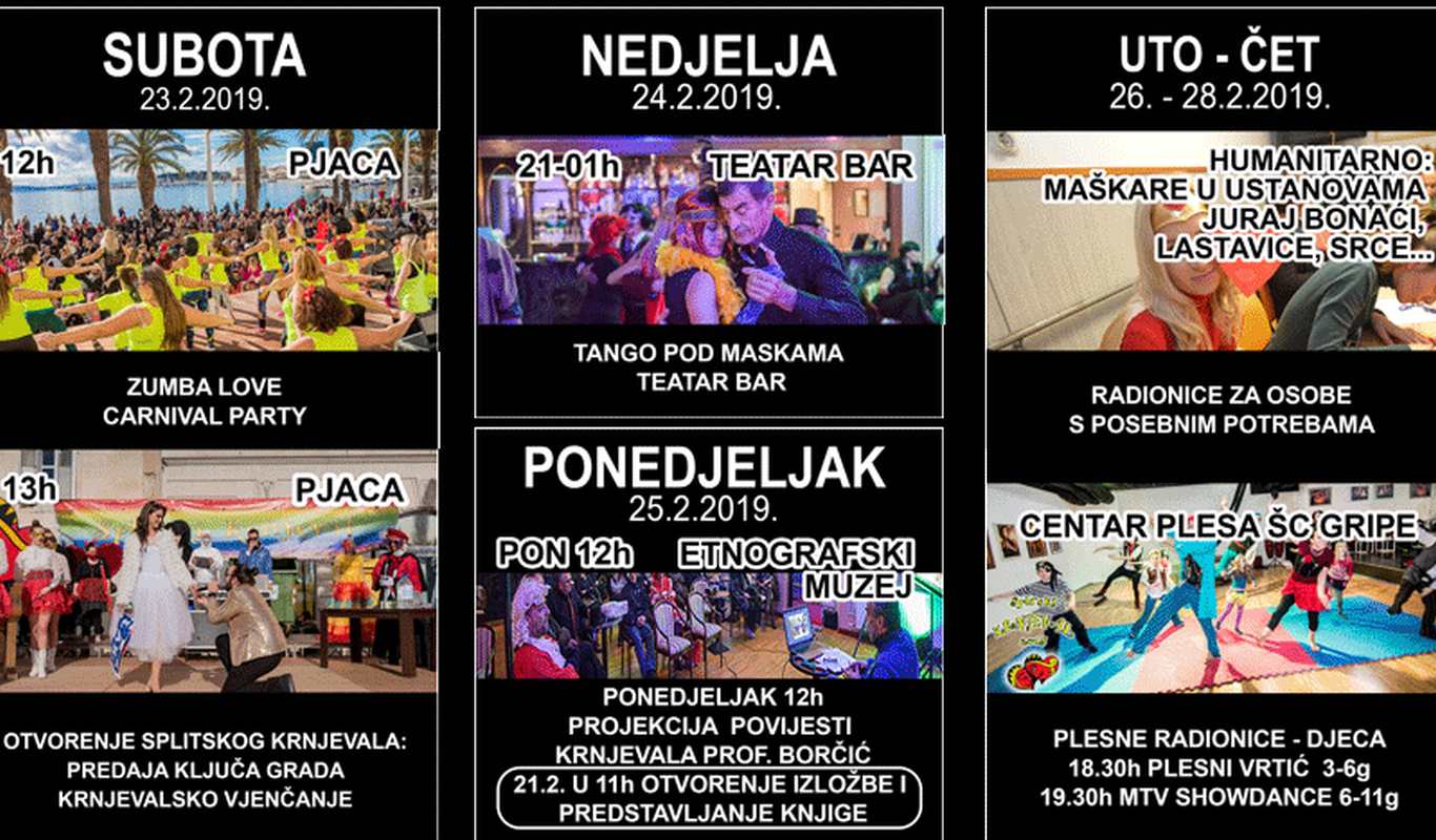 SPLI'SKI KRNJEVAL 2019: Od vjenčanja na Pjaci, preko koncerta TBF-a do 5. Love carnival ravea