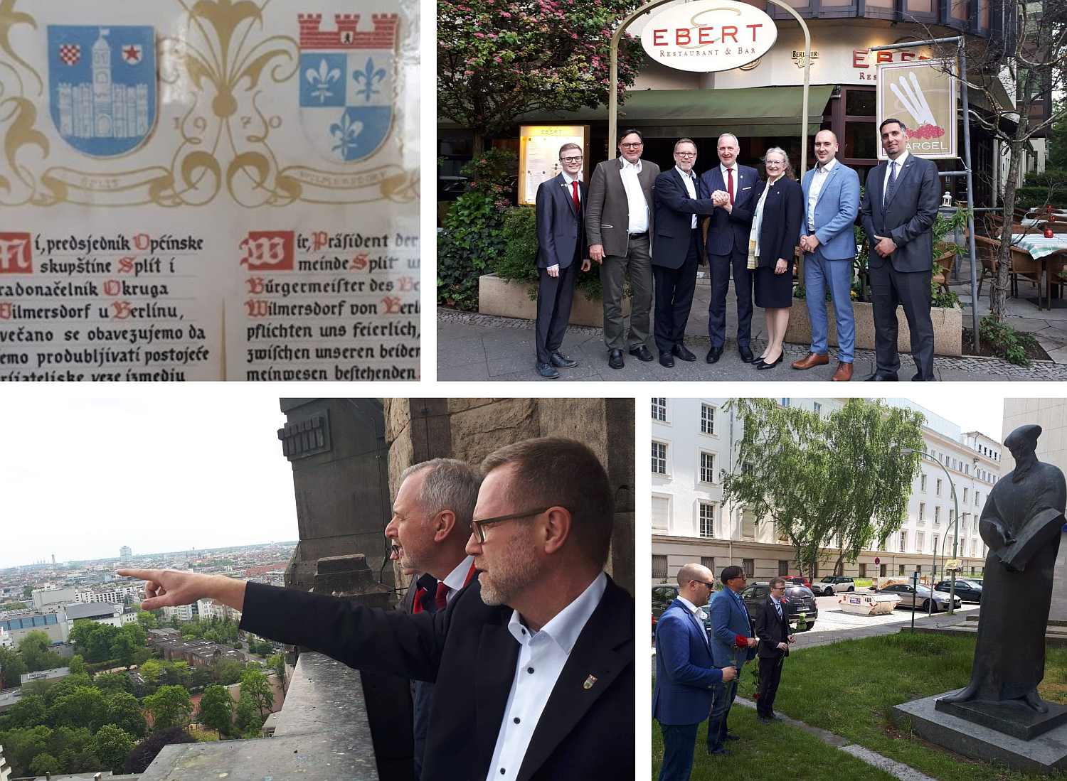 POVODOM SKORE 50. OBLJETNICE BRATIMLJENJA Berlinski gradonačelnik ugostio Krstulovića Oparu, položeno cvijeće ispred tri metra visoke statue Marka Marulića