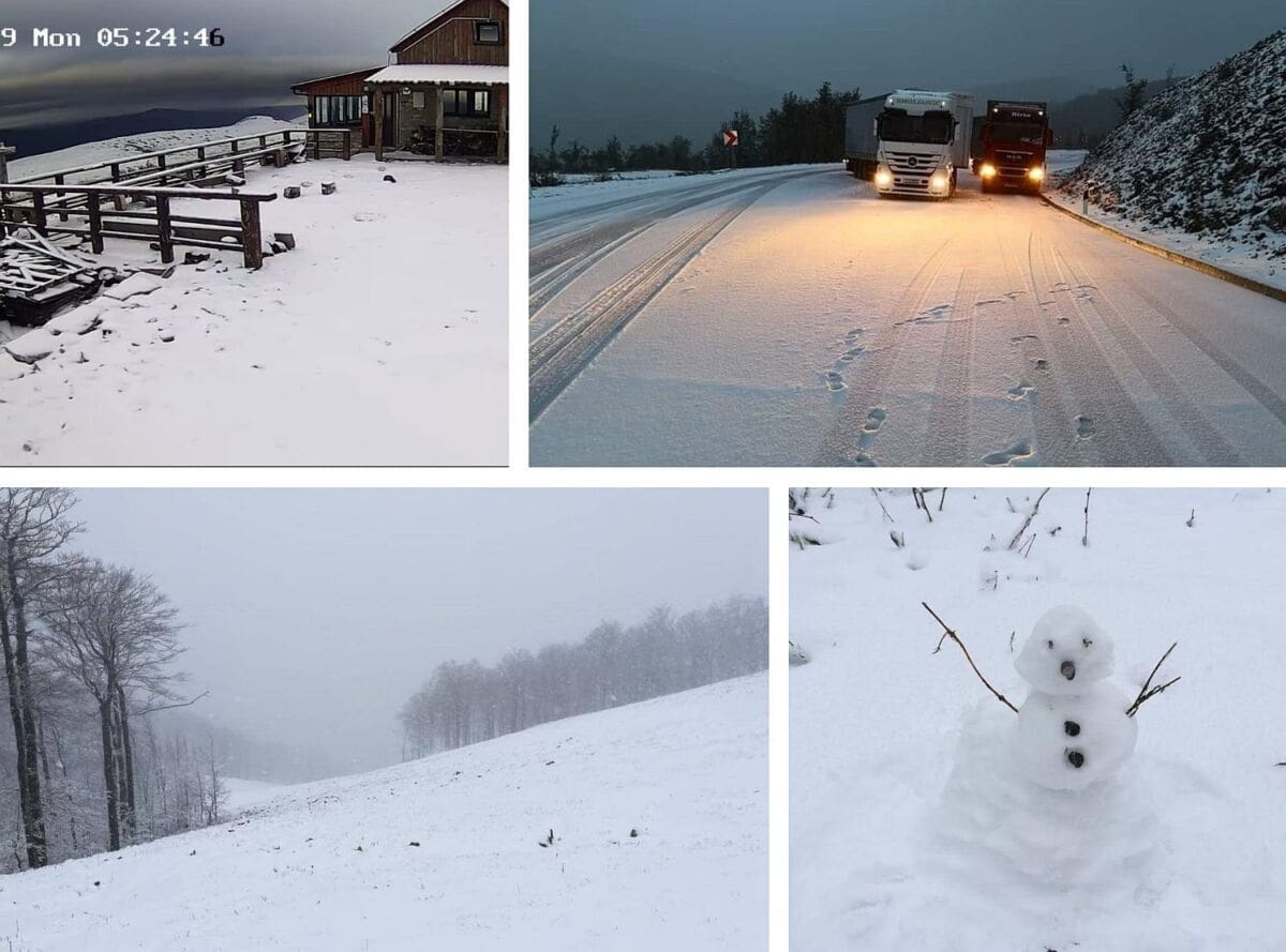 SVIBANJSKA ZIMA Zimski uvjeti na cesti između Knina i Gračaca, snijeg pada i u dijelu Dalmacije!