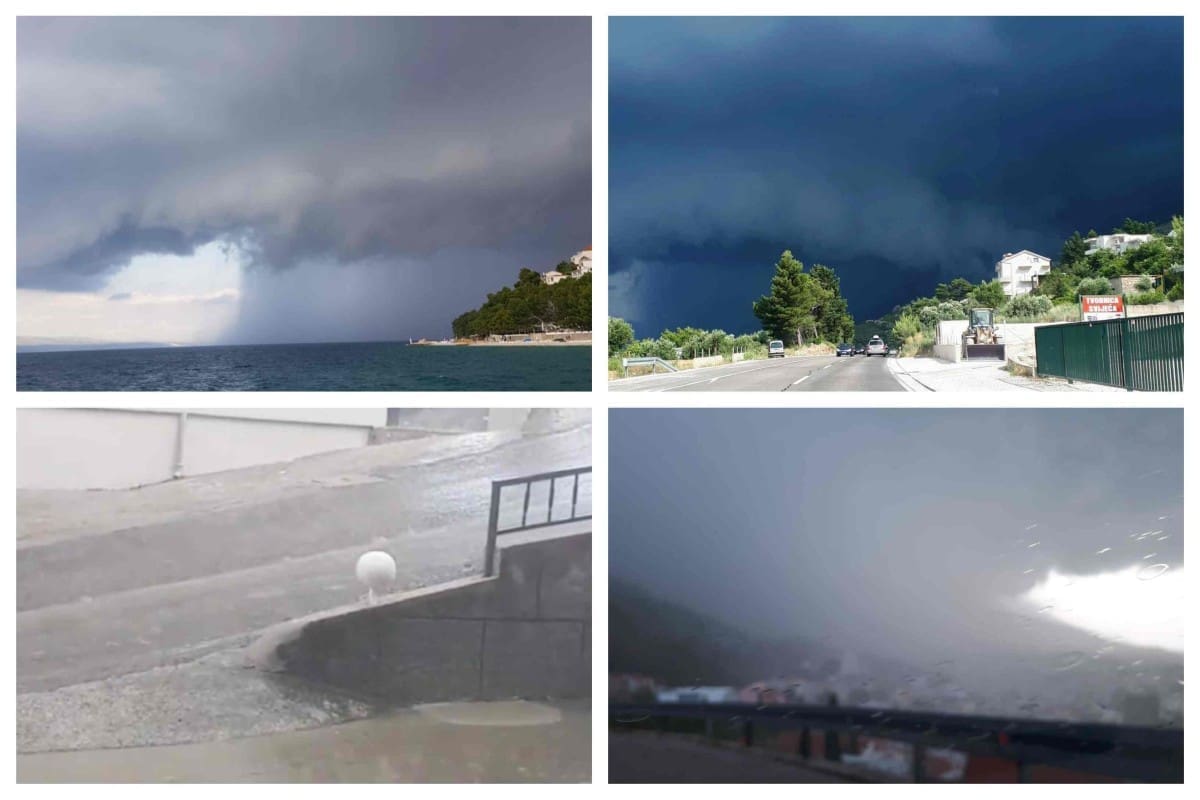 NEVRIJEME S TUČOM KOD MAKARSKE Zbog obilnog pljuska, ulice se našle pod vodom