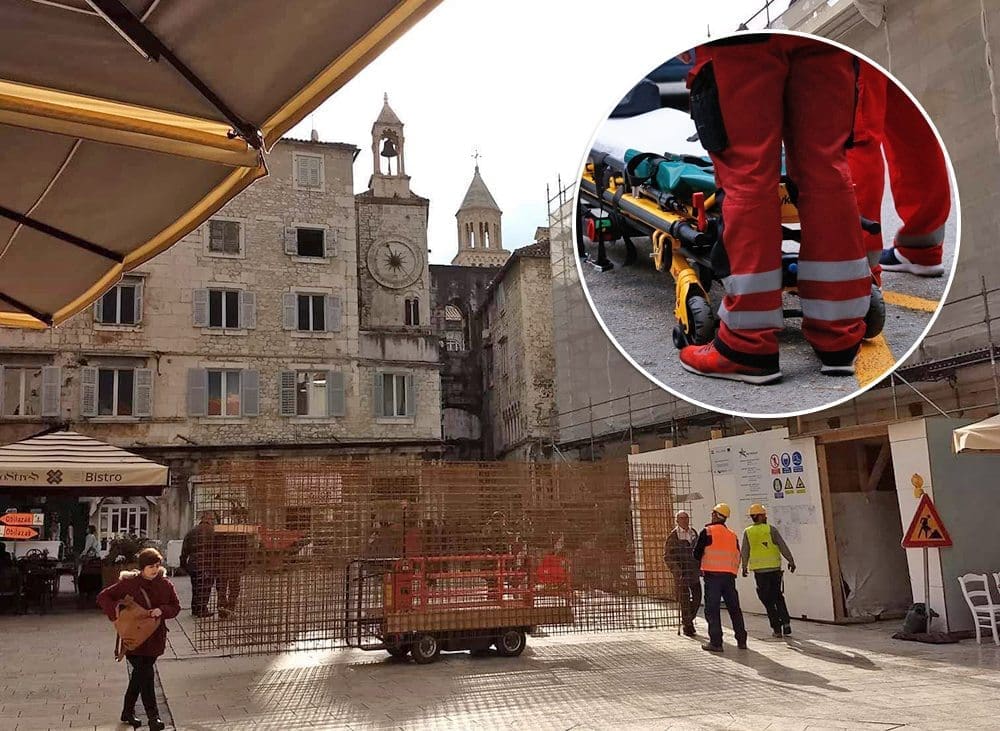 NESREĆA NA PJACI Mlađi muškarac pao sa skele, bori se za život