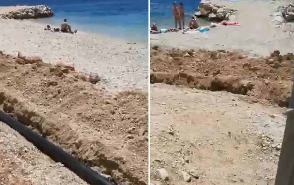 USRED SEZONE Dok se građani kupaju, oni na plaži kopaju kanalizaciju