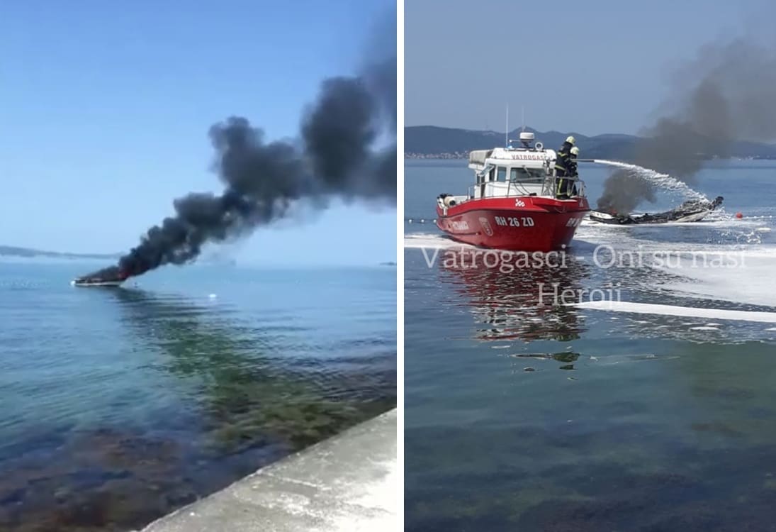 U potpunosti izgorio gliser, vlasnik se spasio skokom u more