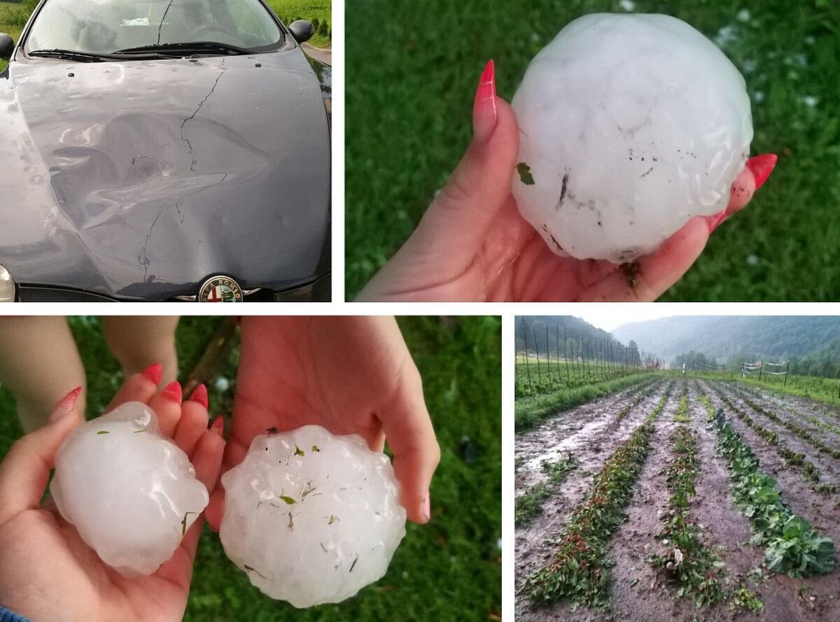 TUČA VELIČINE ŠAKE Katastrofalno ljetno nevrijeme pogodilo dio Hrvatske, tuča razbijala automobile