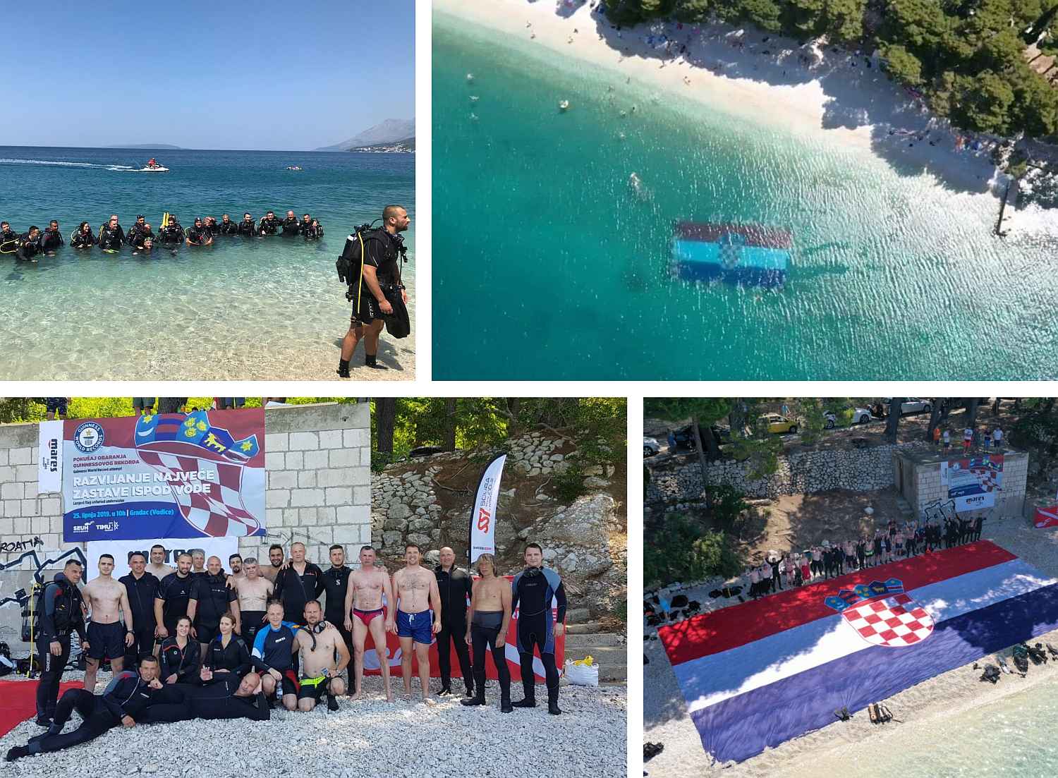 OBORILI GUINNESSOV REKOD Ronioci u Gradcu postavili najveću zastavu na morsko dno i izgleda - impresivno!