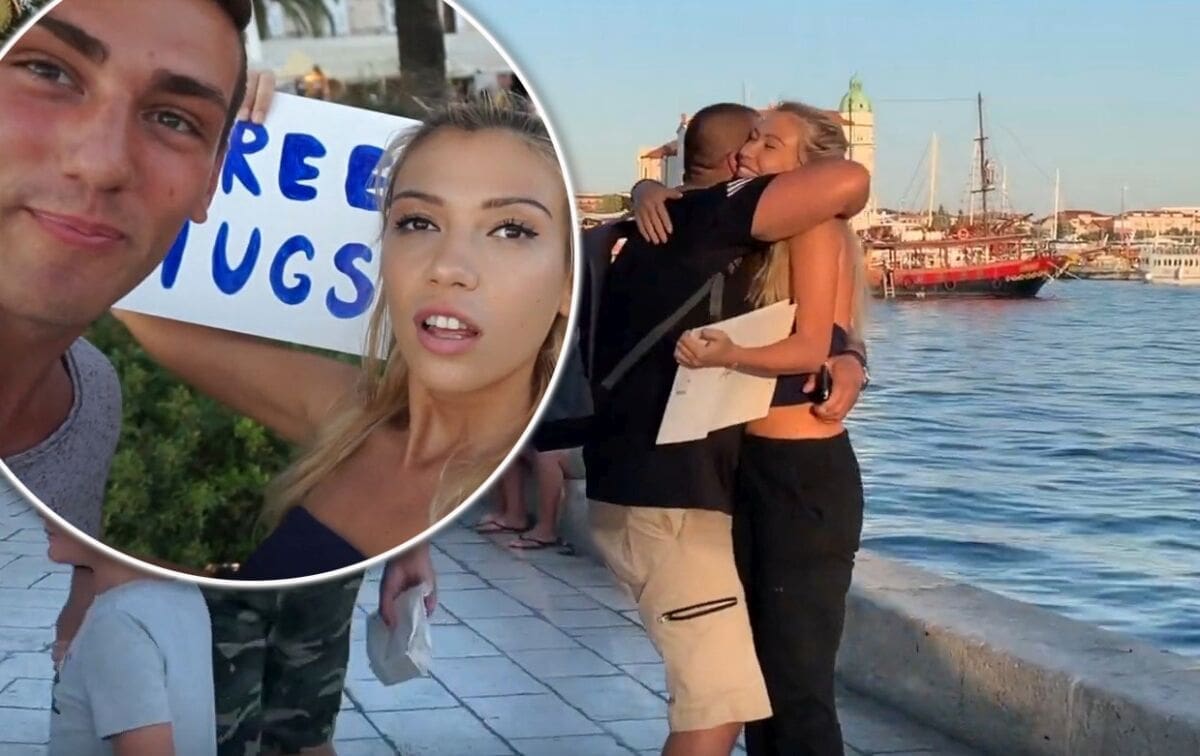 Bečanka došla u Split i na Rivi dijelila besplatne zagrljaje: Reakcije Splićana i turista će vas oduševiti