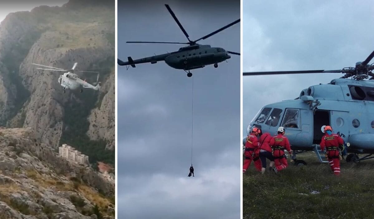 HELIKOPTERI SPAŠAVALI PLANINARE PO PLANINAMA Akcije iznad Omiša i na vrhu Kamešnice