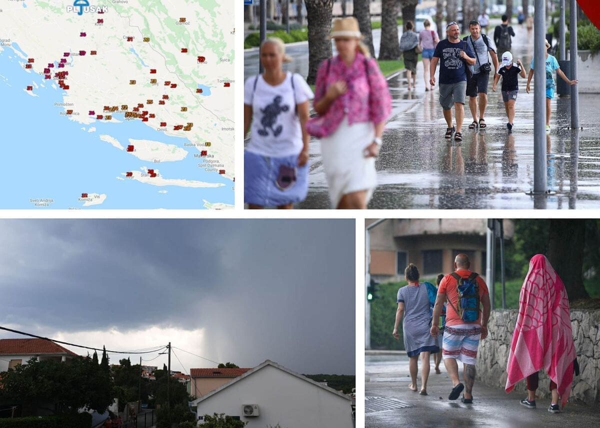 Ne događa se često: Kiša rashladila Split, usred ljetnog dana samo 23 stupnja