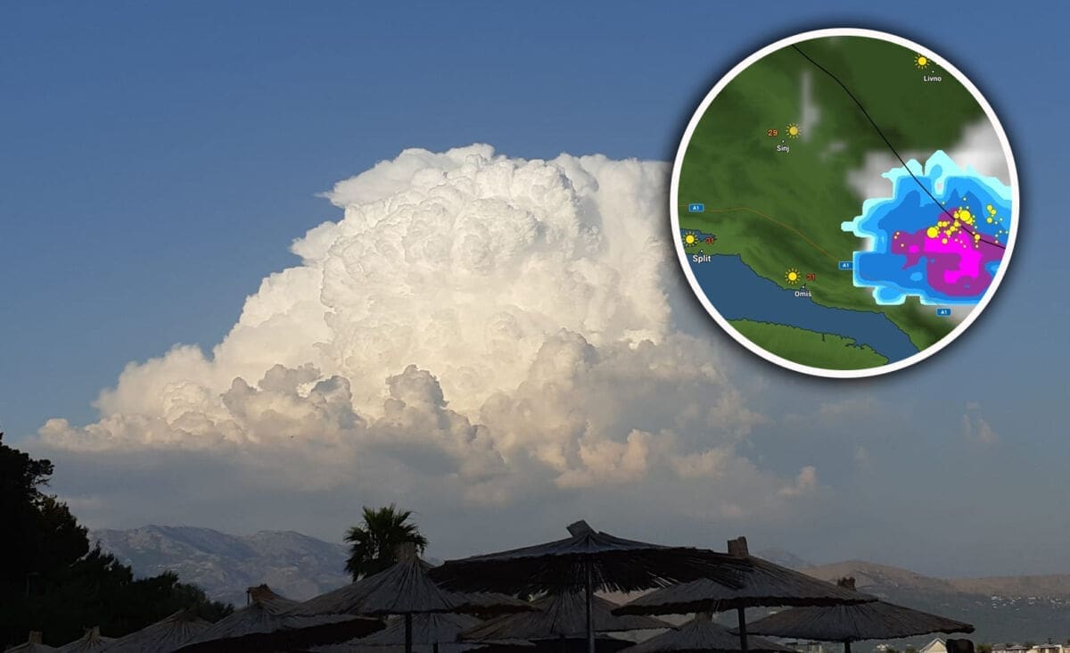 Ovo su olujni oblaci koji su dijelu Zagore donijeli nevrijeme: Okolica Splita najtoplija u Hrvatskoj!